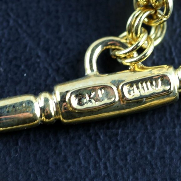 Kenneth Jay Lane Necklace KJL Heavy Textured Chain Gold Plate 33" Perfect Cond - Picture 4 of 8